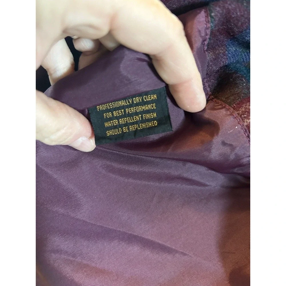 EDDIE BAUER WOMENS Purple Plum POLYESTER GORETEX ANORAK Plaid Lined JACKET SZ M